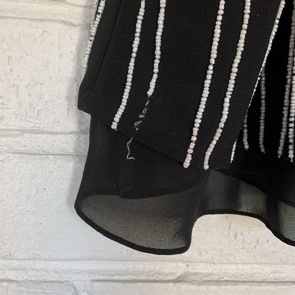 Parker Zuma Tank Silk Beaded Black White Size Medium - Picture 11 of 12